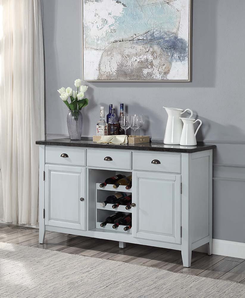 Lanton - Server - Marble & Antique White Finish - Urban Living Furniture (Los Angeles, CA)