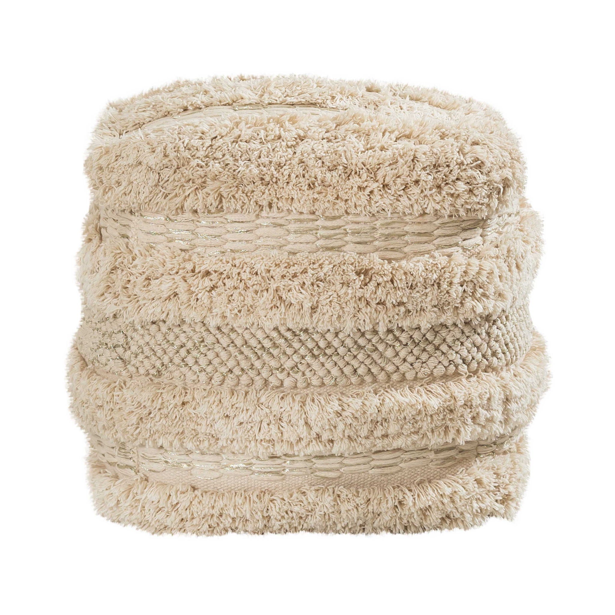 Yorba - Cotton Pouf - Beige - Urban Living Furniture (Los Angeles, CA)