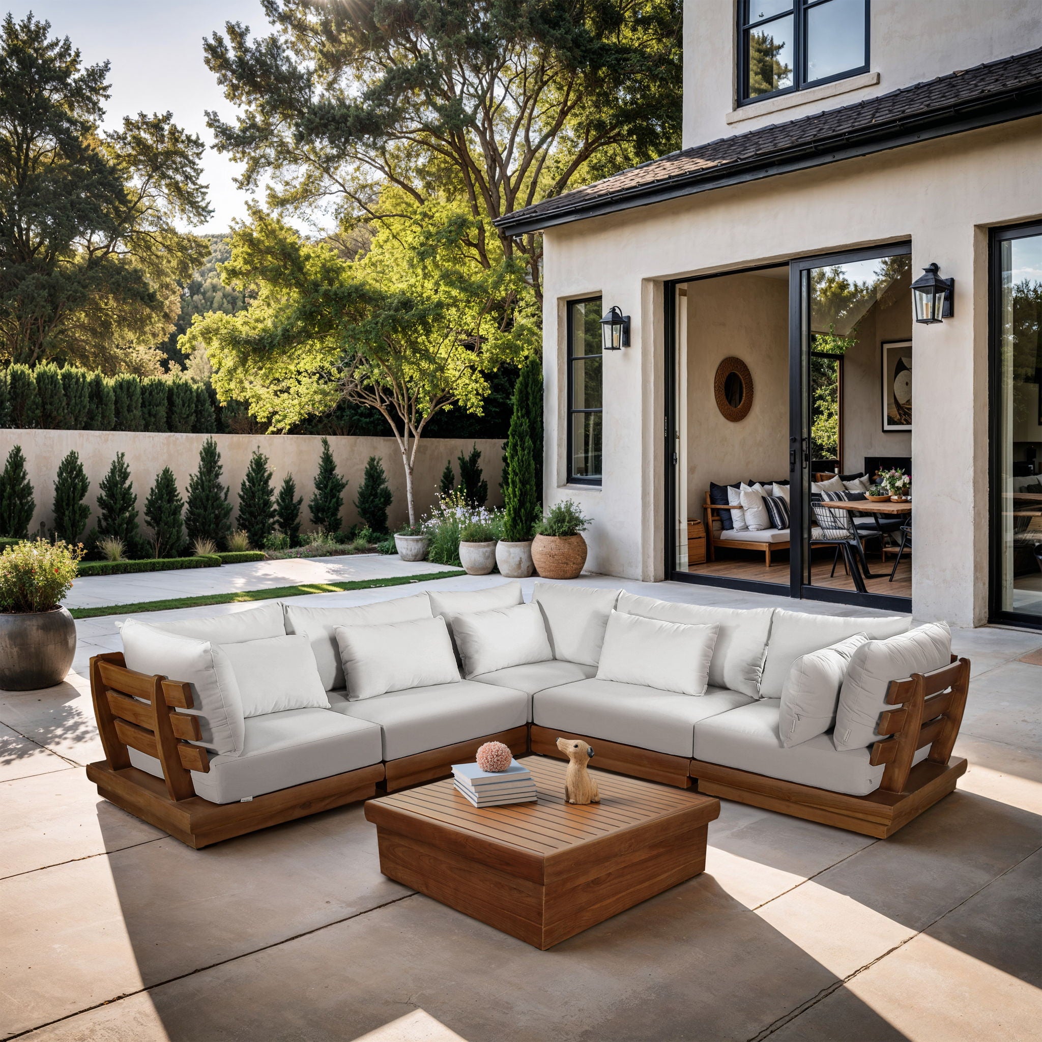 Mirella - 5 Piece Water Resistant Fabric Upholstered Outdoor Patio Modular Sectional - Urban Living Furniture (Los Angeles, CA)