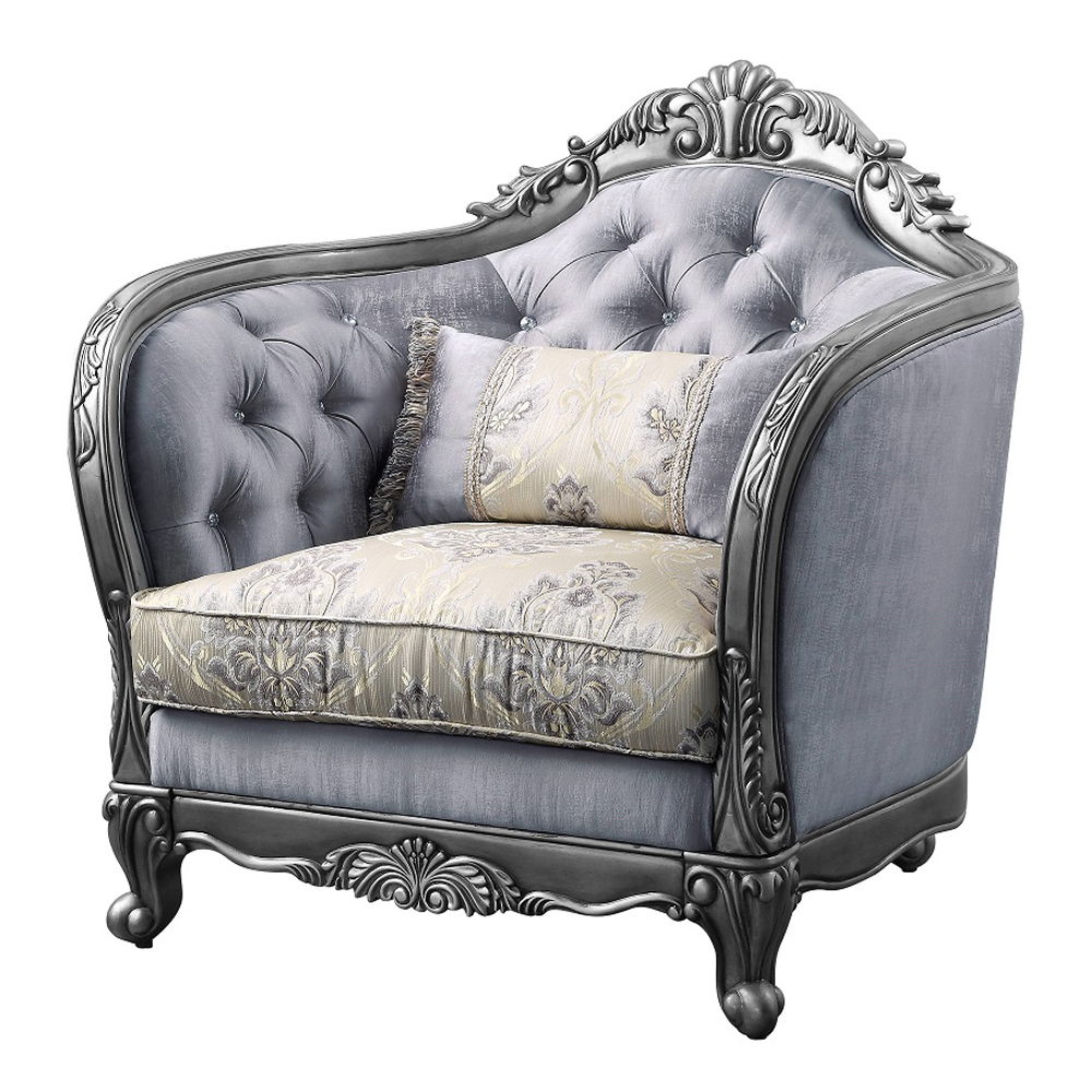 Ariadne - Chair With Pillow - Fabric & Platinum - Urban Living Furniture (Los Angeles, CA)