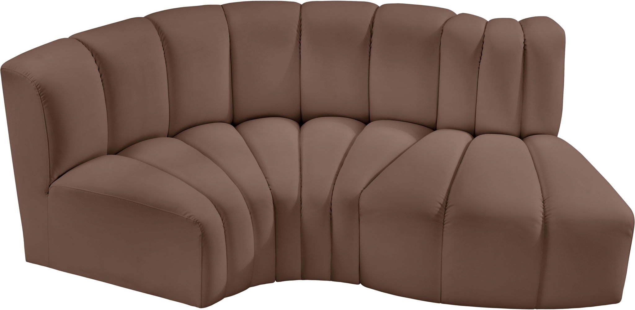 Arc - Faux Leather 3 Piece Modular L-Shaped Sofa