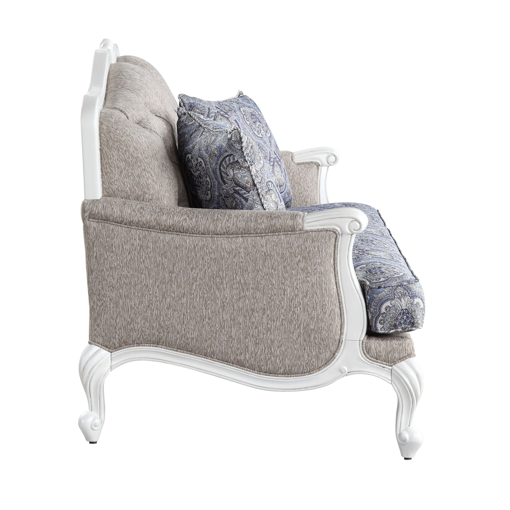 Ciddrenar - Loveseat - Fabric & White Finish - Urban Living Furniture (Los Angeles, CA)