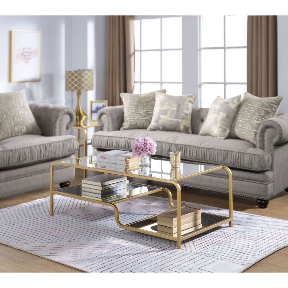 Astrid - Coffee Table - Gold & Mirror - Urban Living Furniture (Los Angeles, CA)