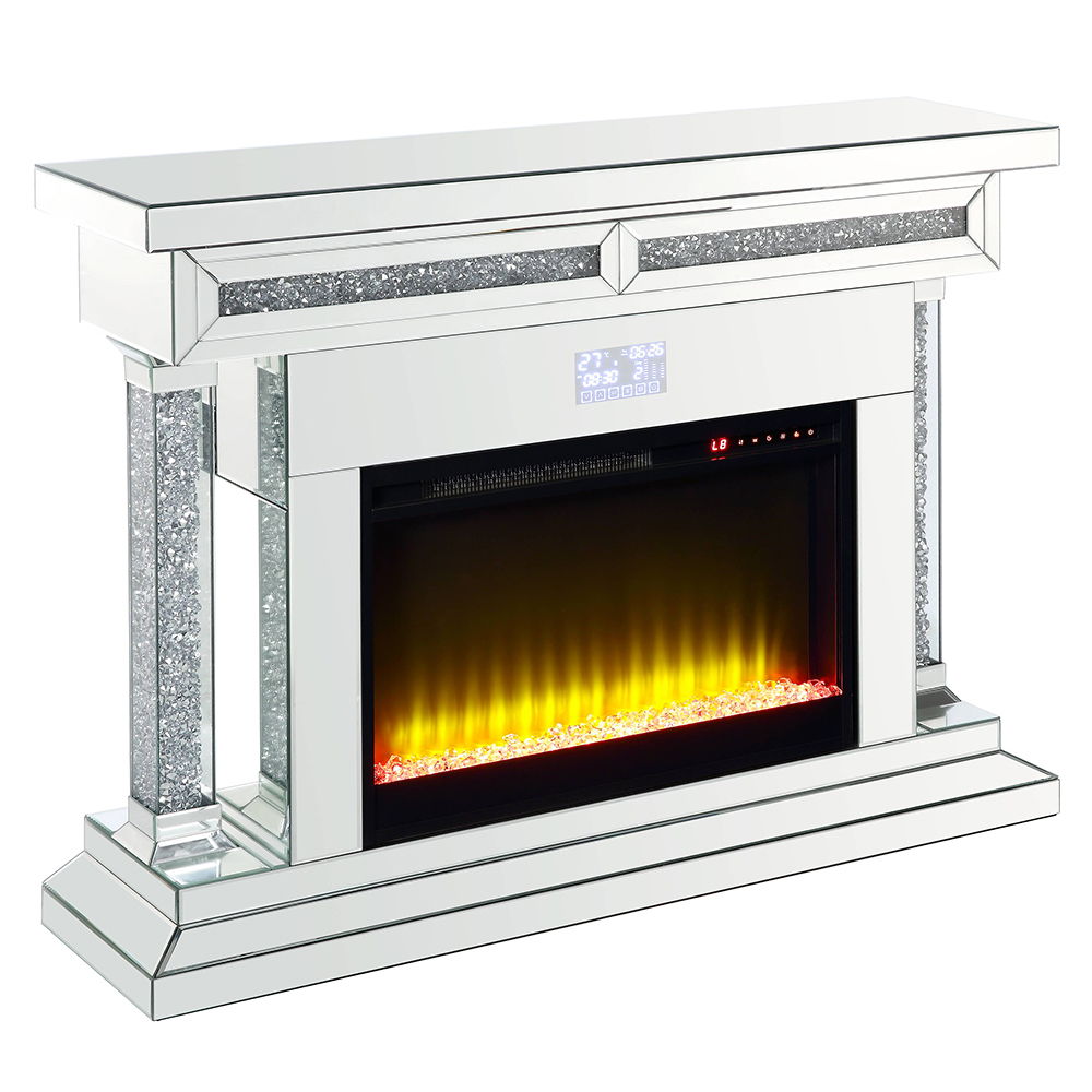 Noralie - 36"H Fireplace With Bluetooth - Mirrored & Faux Diamonds - Urban Living Furniture (Los Angeles, CA)