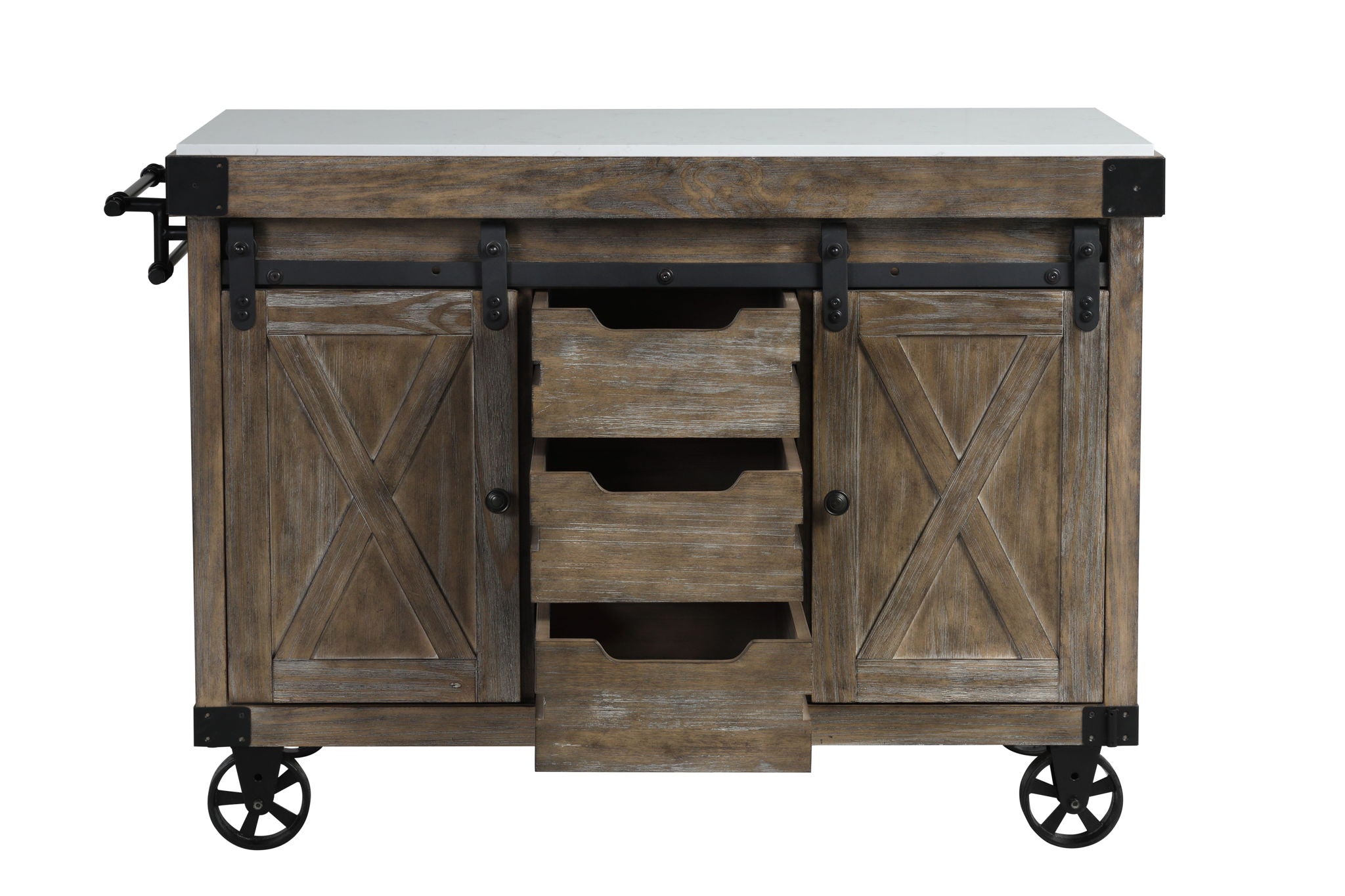 Alforvott - Serving Cart - Marble & Weathered Gray Finish - Urban Living Furniture (Los Angeles, CA)