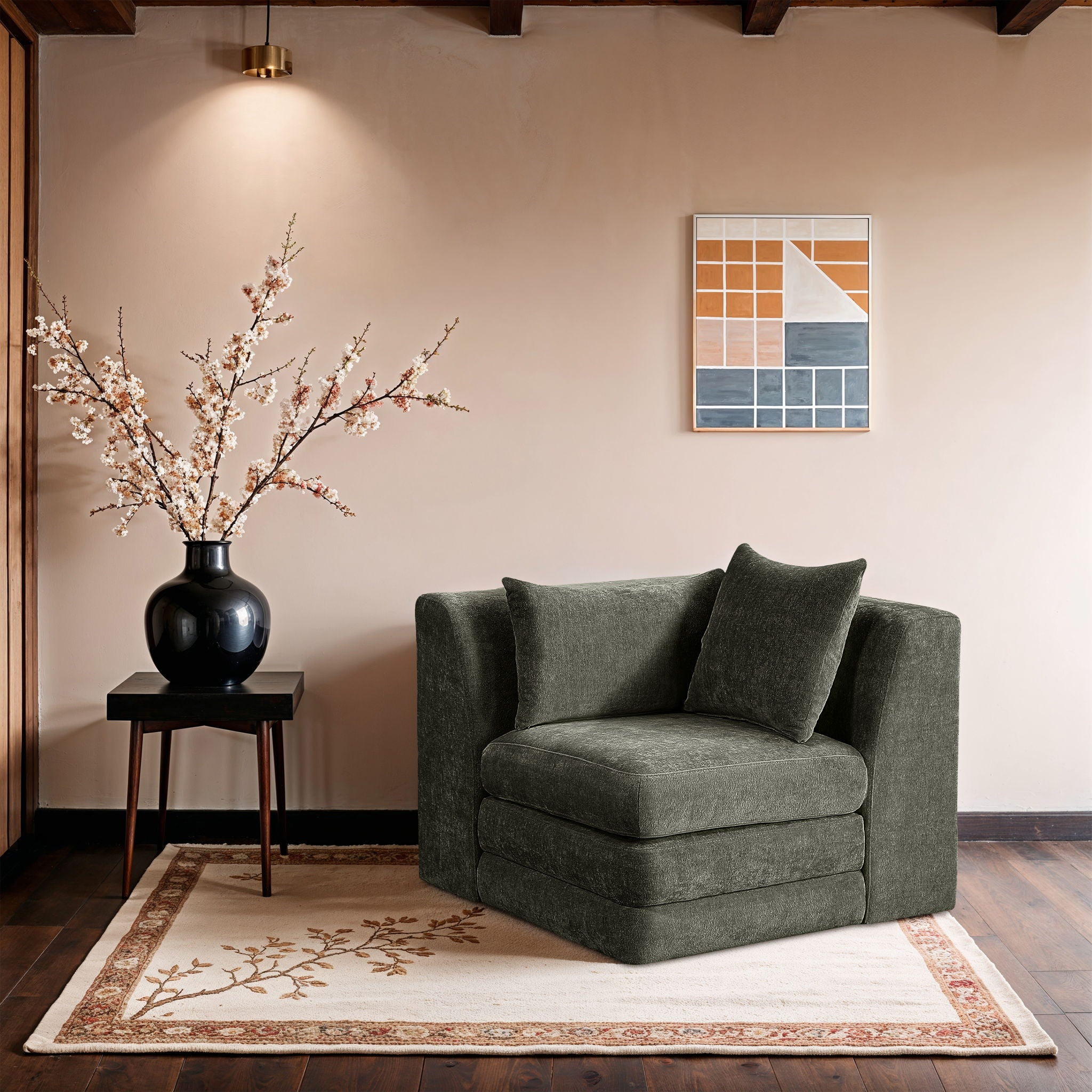 Stellar - Chenille Fabric Upholstered Modular Corner Chair - Urban Living Furniture (Los Angeles, CA)