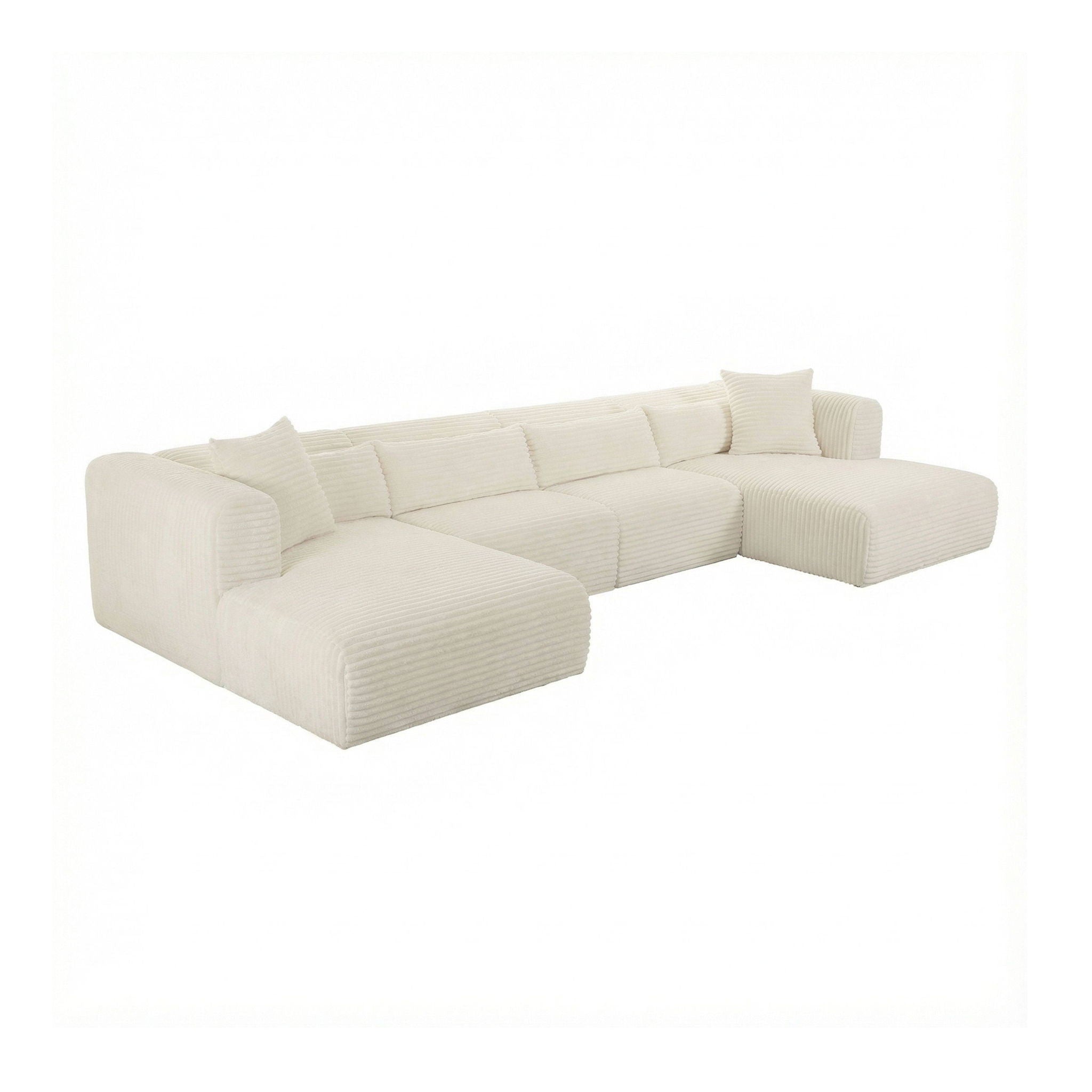 Tarra - Fluffy Oversized Corduroy Modular Sectional - Urban Living Furniture (Los Angeles, CA)