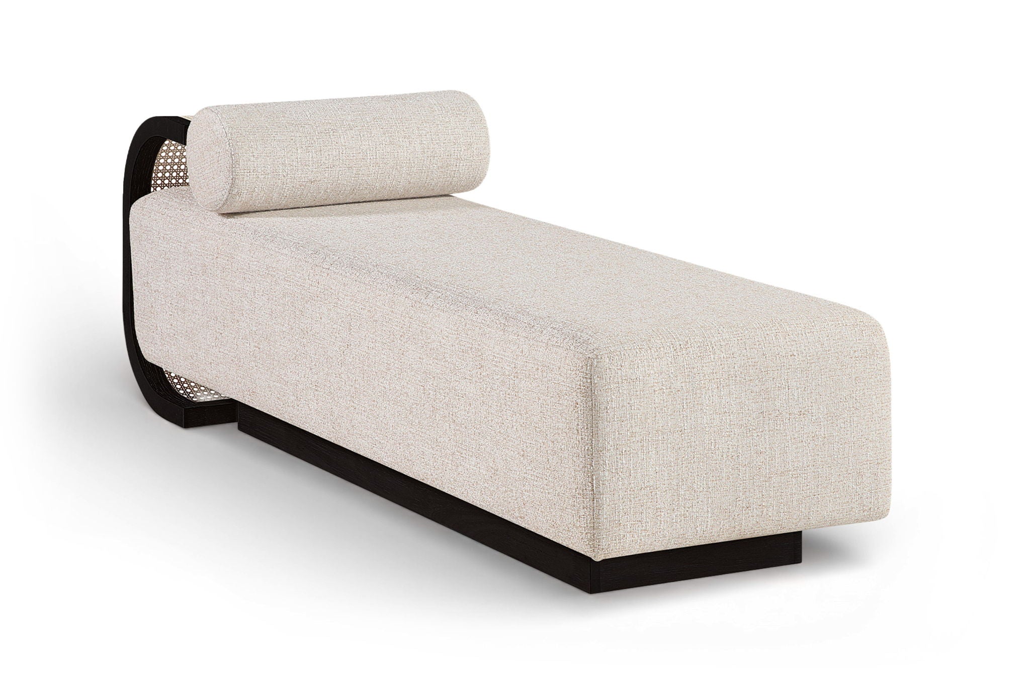 Zephyr - Linen Textured Fabric Upholstered Chaise - Painted Black Base - Urban Living Furniture (Los Angeles, CA)