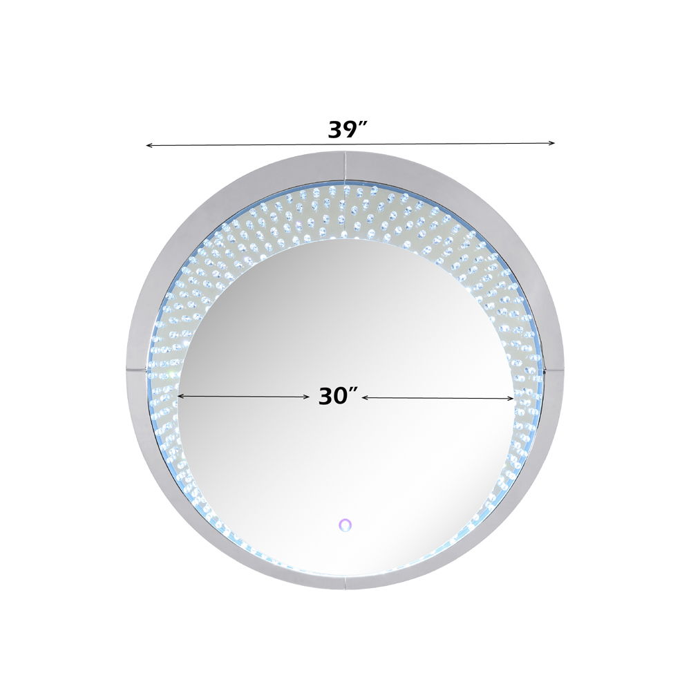 Nysa - 39" Accent Mirror With LED - Mirrored & Faux Crystals - Urban Living Furniture (Los Angeles, CA)