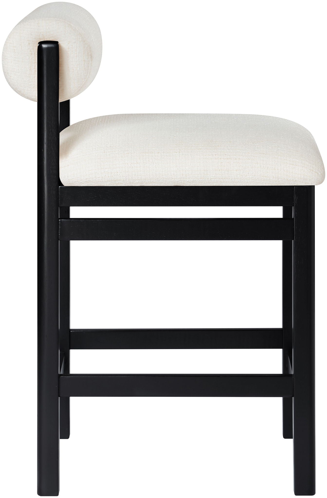 Roundhill - Fabric Counter Stool - Black Frame
