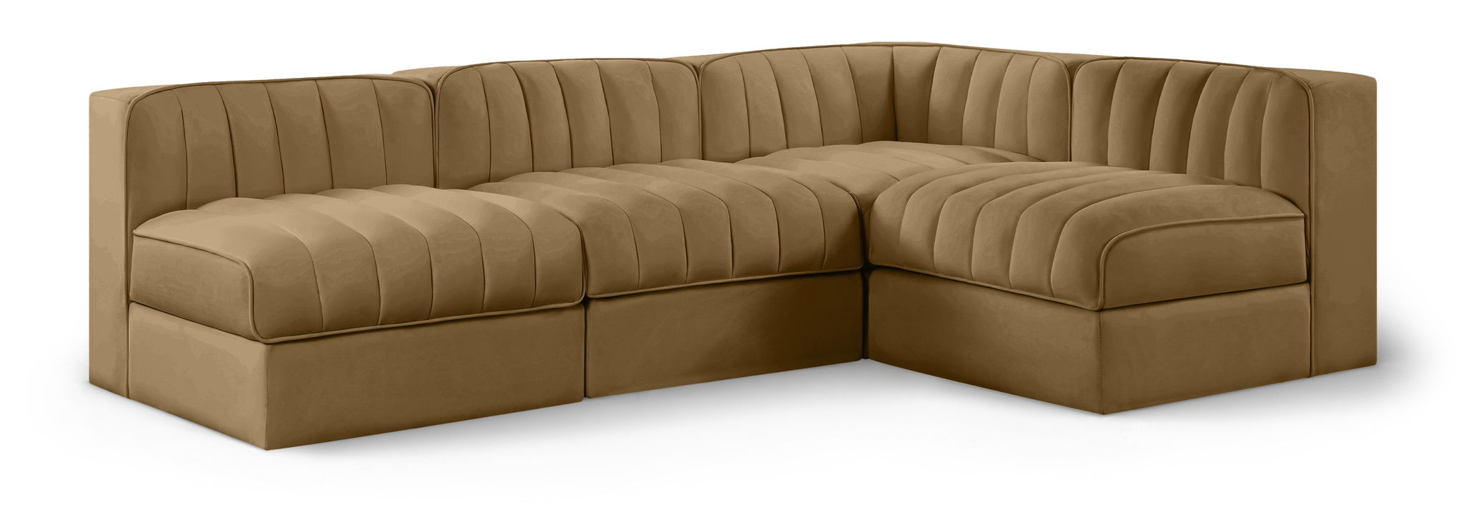 Rummi - Armless Velvet Performance Fabric Upholstered 4 Piece Modular Sectional - Urban Living Furniture (Los Angeles, CA)