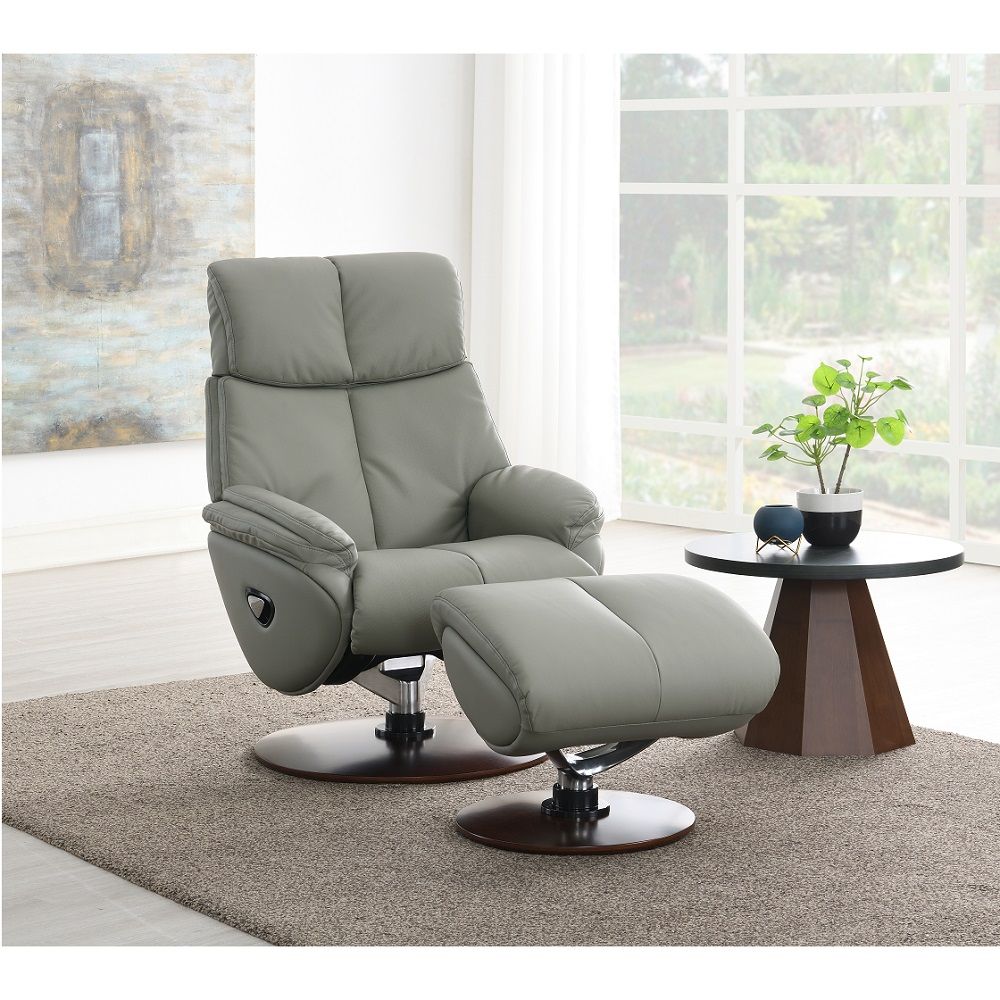 Kandoro - Motion Accent Chair With Swivel & Ottoman - Gray And Brown - Urban Living Furniture (Los Angeles, CA)
