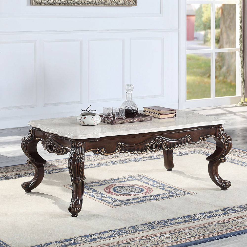 Benbek - Coffee Table - Marble & Antique Oak - Urban Living Furniture (Los Angeles, CA)