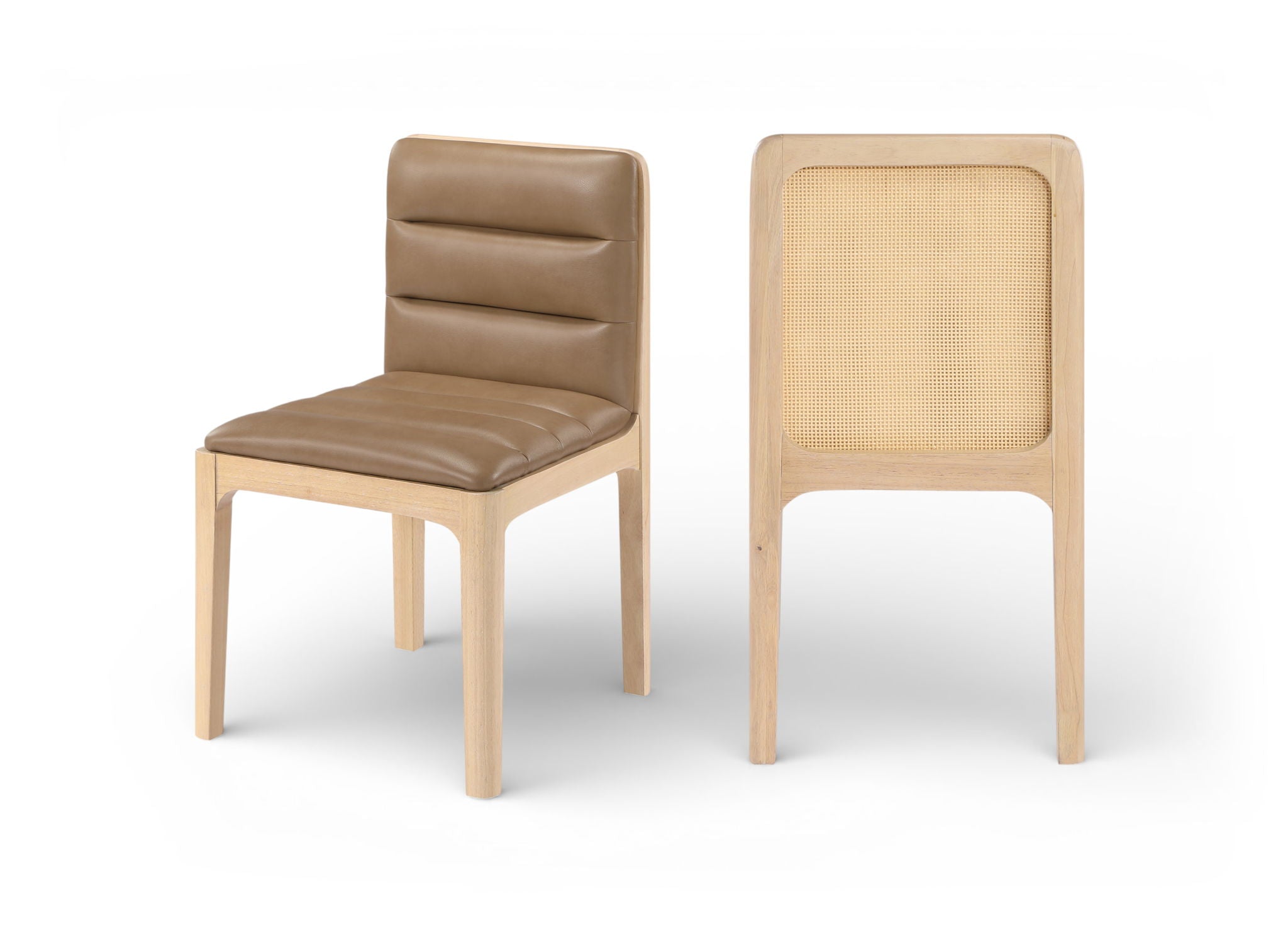 Ellis - Vegan Leather Upholstered Dining Chair (Set of 2) - Tan / Natural - Urban Living Furniture (Los Angeles, CA)