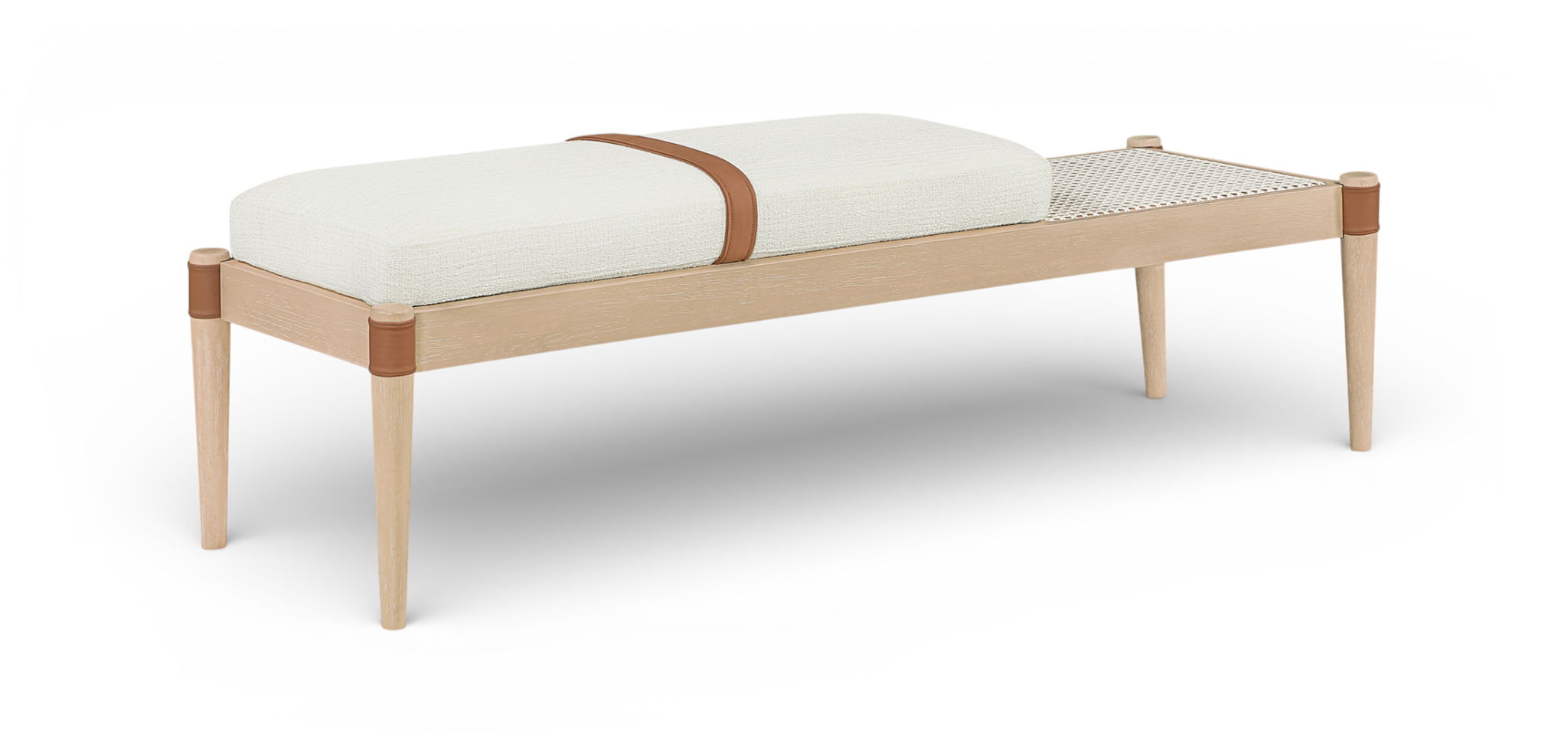 Nara - Linen Textured Fabric Upholstered Bench - Painted Natural - Urban Living Furniture (Los Angeles, CA)