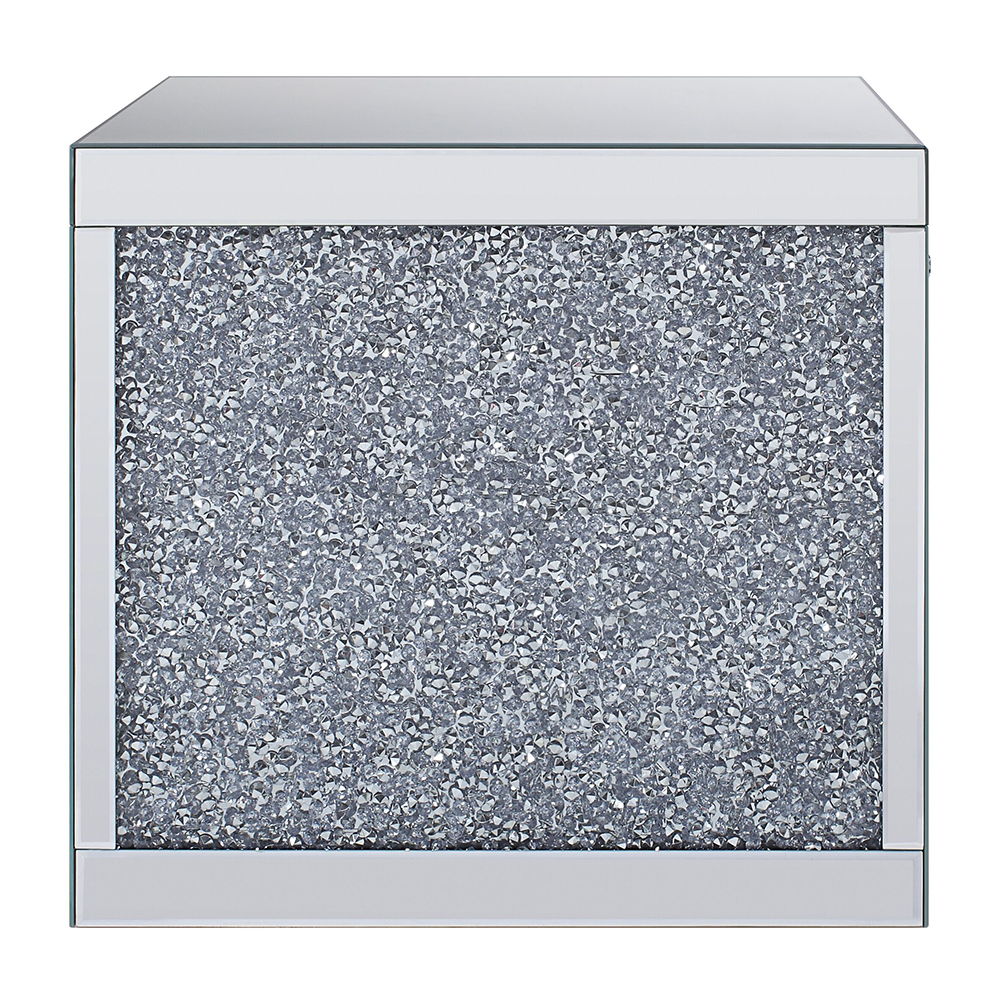 Noralie - 24" Square End Table - Mirrored & Faux Diamonds - Urban Living Furniture (Los Angeles, CA)
