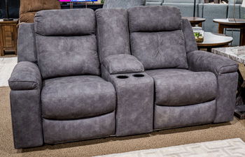 Brysonview - Charcoal - Double Reclining Loveseat With Console