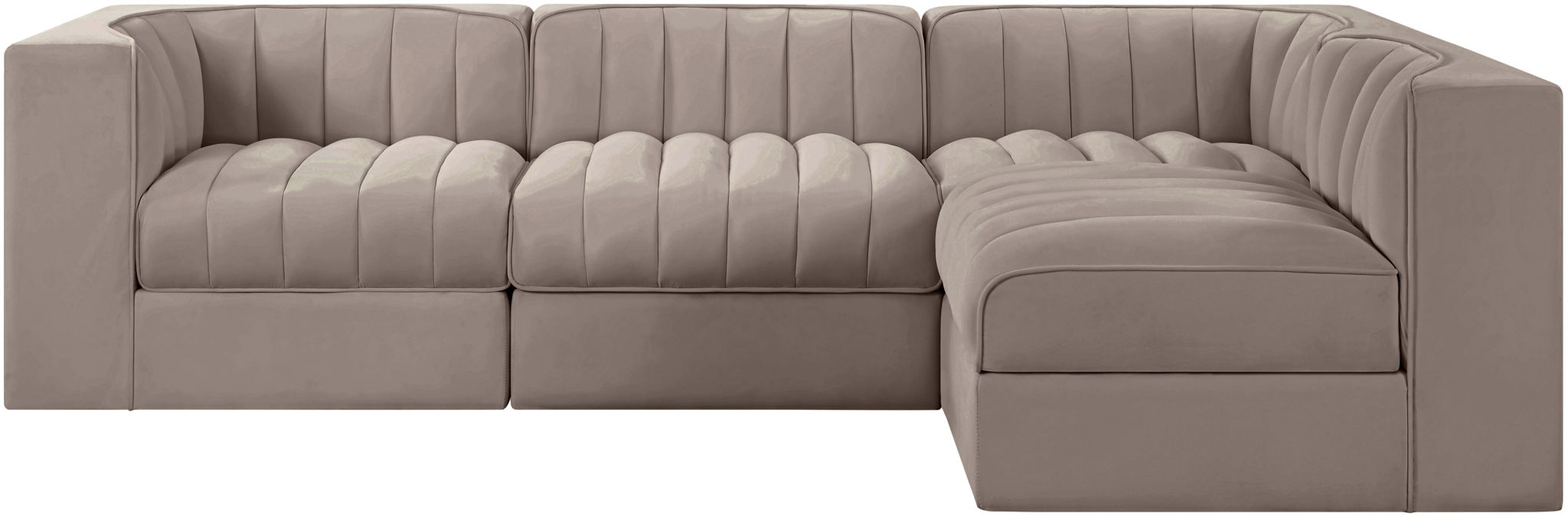Rummi - Velvet Performance Fabric Upholstered 4 Piece Modular Sectional - Urban Living Furniture (Los Angeles, CA)