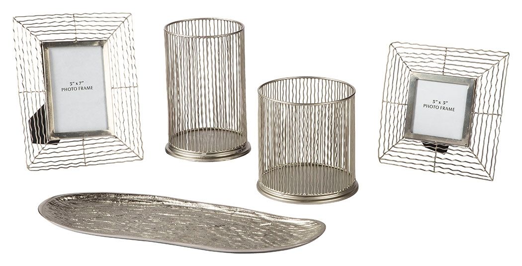 Dympna - Silver Finish - Accessory Set (Set of 5) - Urban Living Furniture (Los Angeles, CA)
