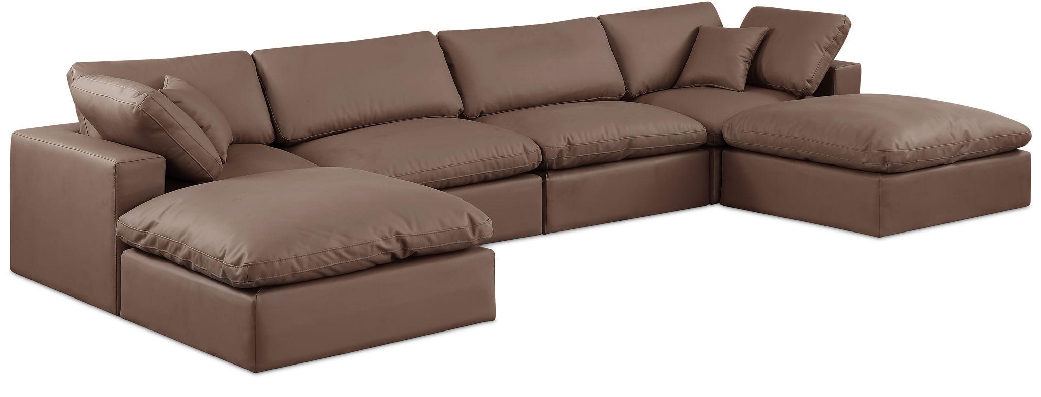 Comfy - 6 Piece Faux Leather Modular Double Chaise Sectional - Urban Living Furniture (Los Angeles, CA)