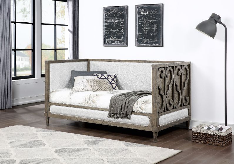Artesia - Daybed - Tan Fabric & Salvaged Natural Finish - Urban Living Furniture (Los Angeles, CA)