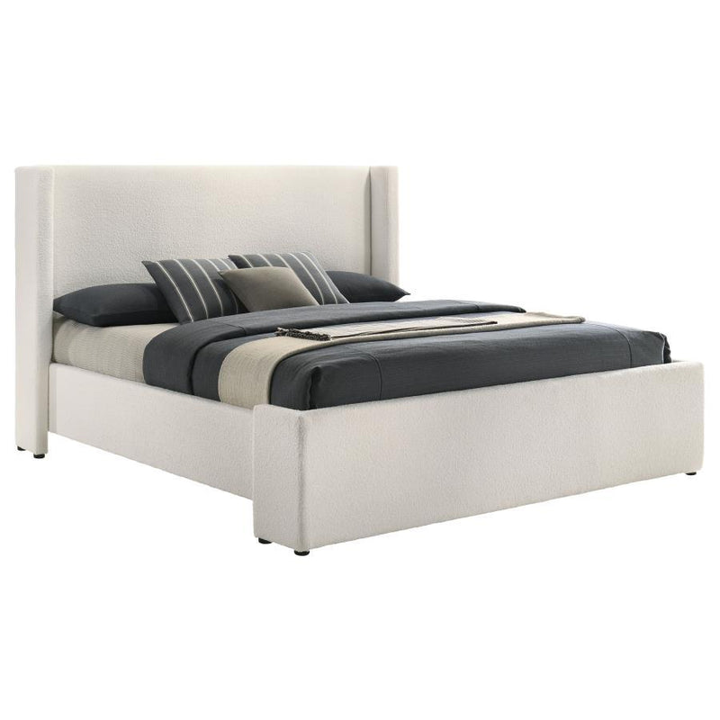 Alamosa - Boucle Upholstered Wingback Bed