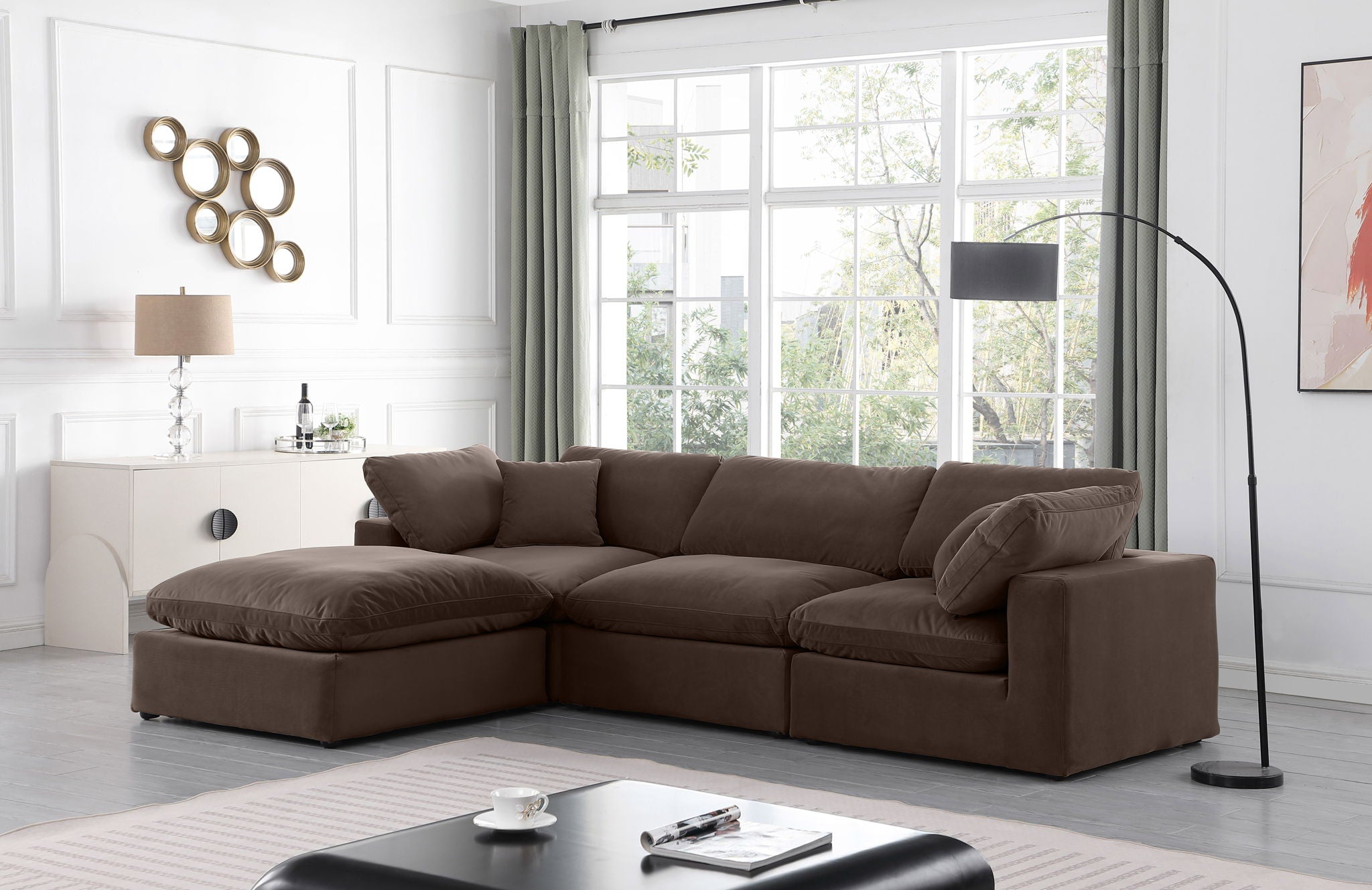 Comfy - 4 Piece Velvet Modular Sectional With Chaise - Urban Living Furniture (Los Angeles, CA)