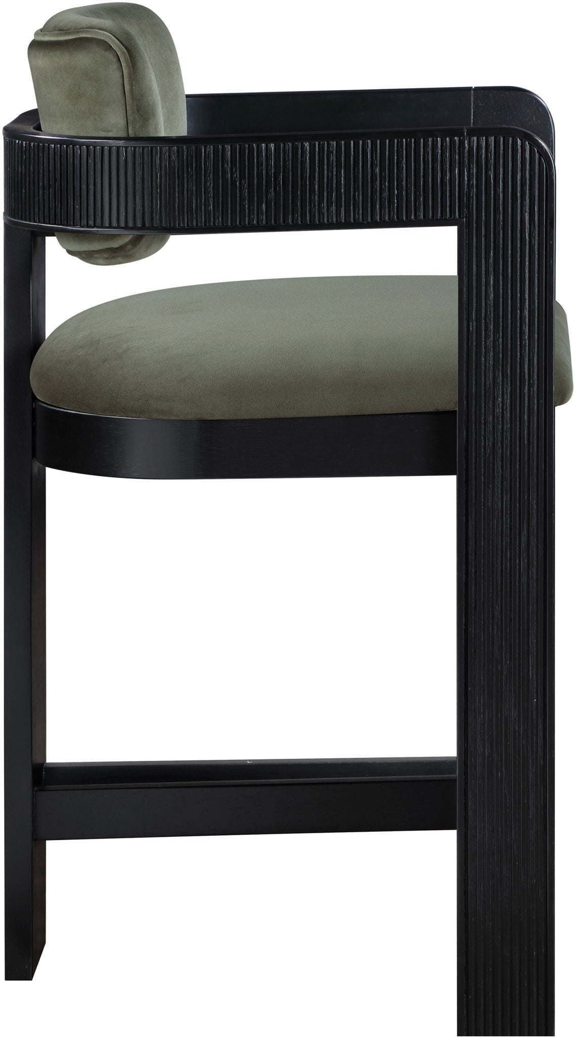 Sacha - Velvet Stool With Black Base - Urban Living Furniture (Los Angeles, CA)