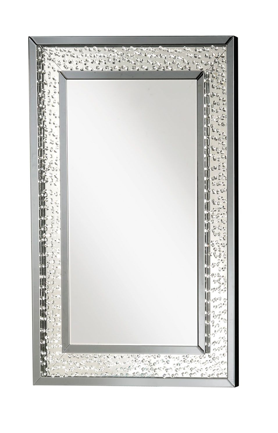 Nysa - 47" Rectangular Accent Mirror - Mirrored & Faux Crystals - Urban Living Furniture (Los Angeles, CA)