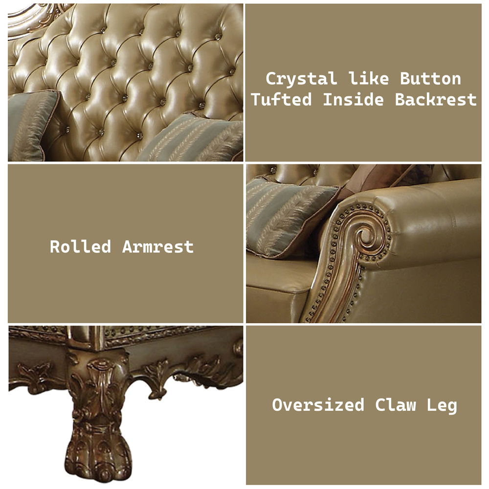 Dresden - Sofa - Bone PU & Gold Patina - Urban Living Furniture (Los Angeles, CA)