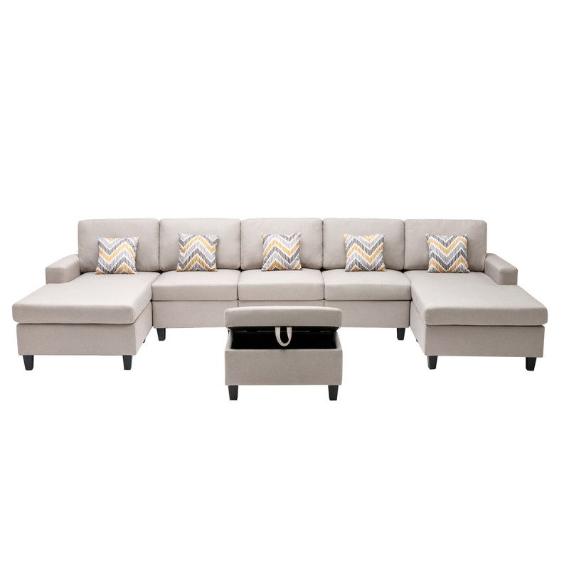 Nolan - Fabric 6 Piece Sectional Sofa With Pillows And Interchangeable Legs - Urban Living Furniture (Los Angeles, CA)