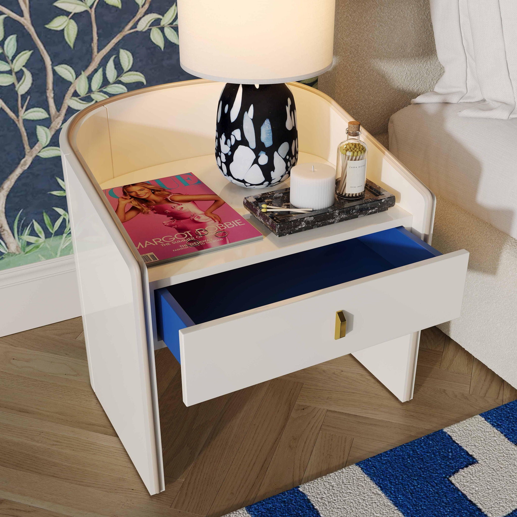 Collins - Lacquer Nightstand - Cream - Urban Living Furniture (Los Angeles, CA)