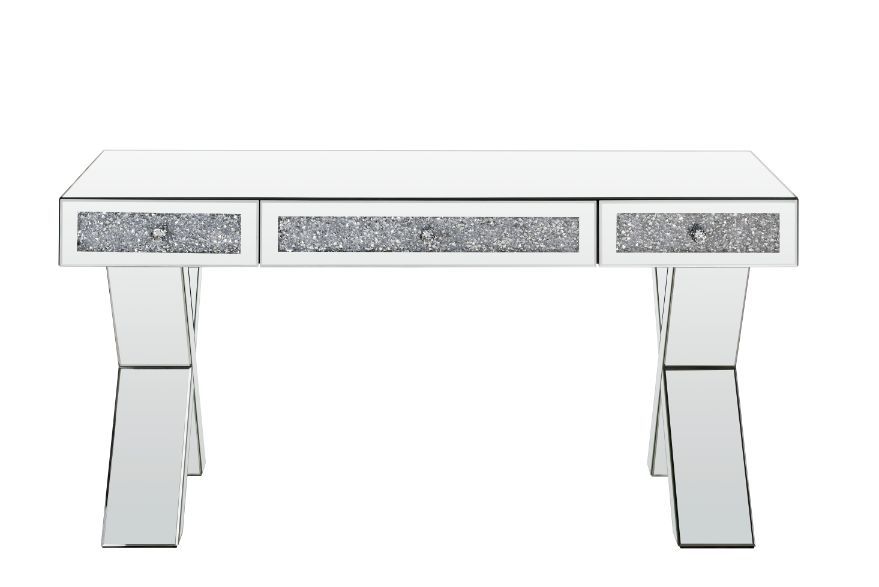 Noralie - 32" Writing Desk - Mirrored & Faux Diamonds - Urban Living Furniture (Los Angeles, CA)