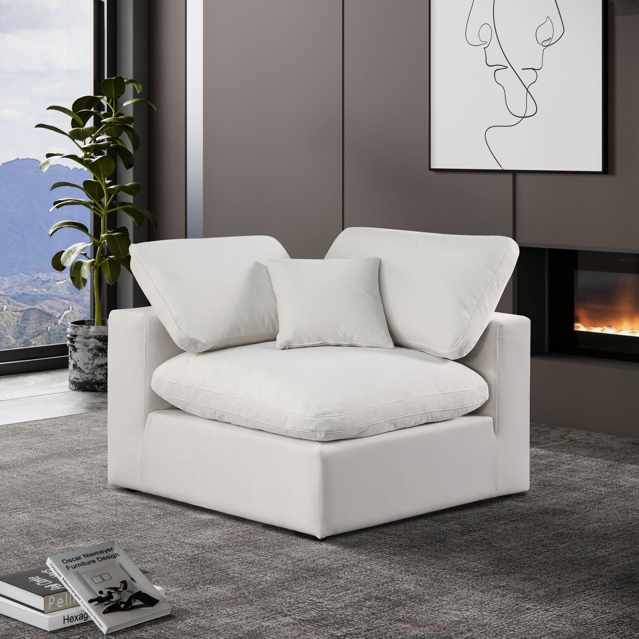 Comfy - Velvet Corner Chair - Urban Living Furniture (Los Angeles, CA)