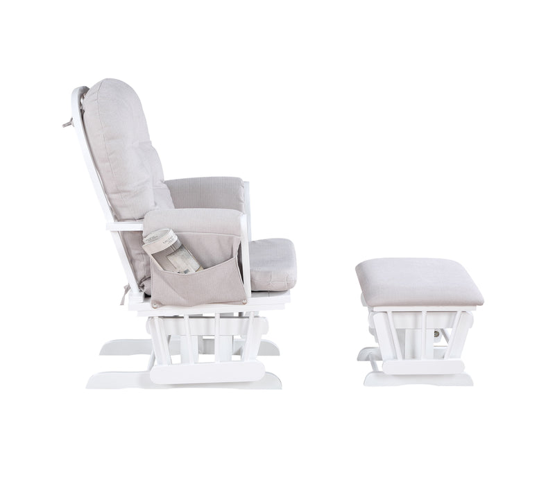 Mason - Glider And Ottoman White Wood - Urban Living Furniture (Los Angeles, CA)