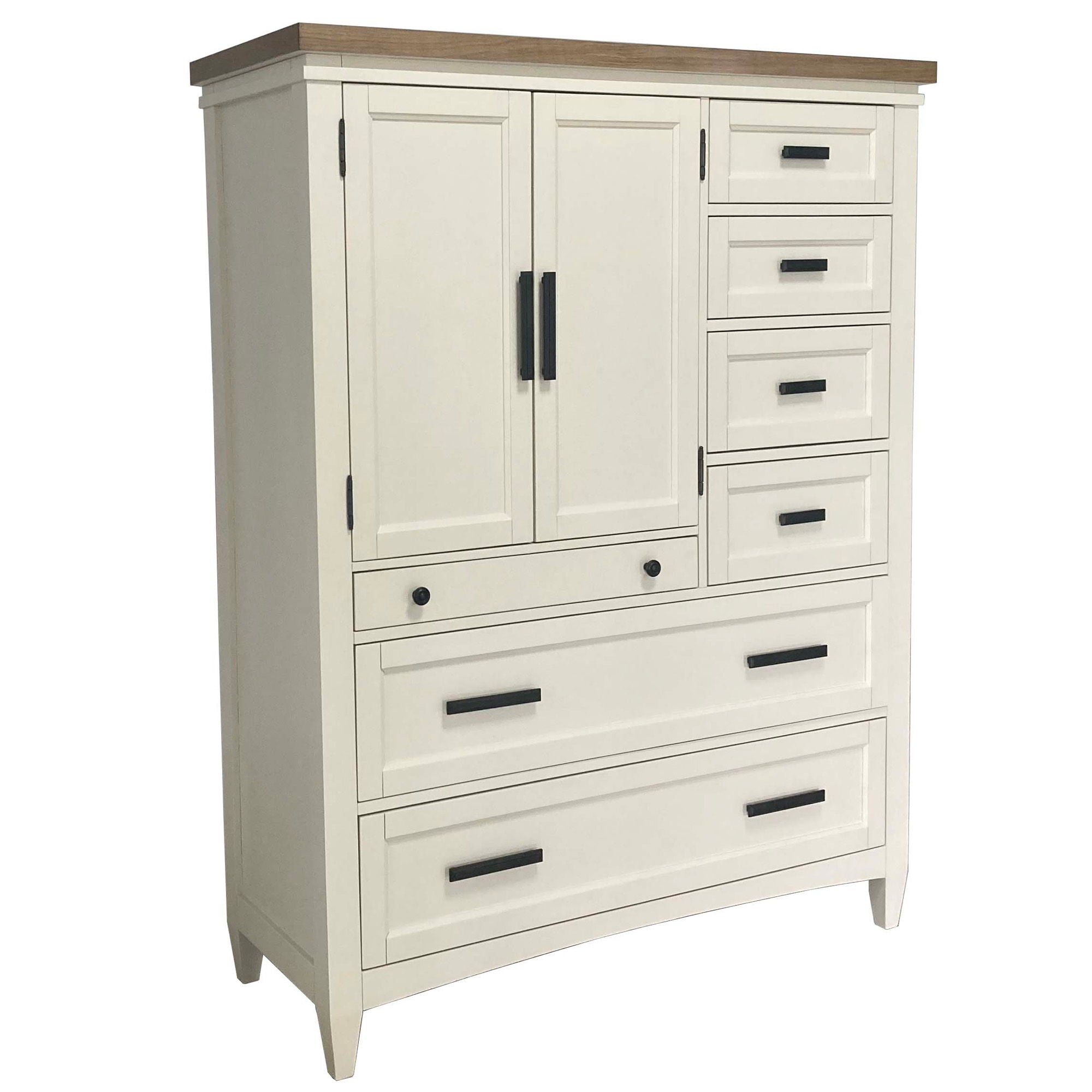 Americana Modern Bedroom - 7 Drawer Door Chest With Workstation - Cotton - Urban Living Furniture (Los Angeles, CA)