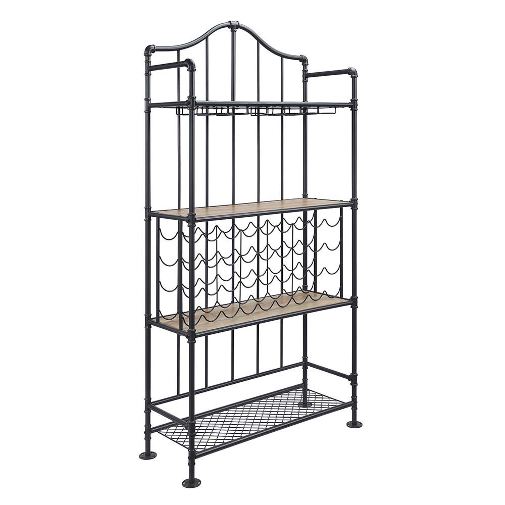 Edina - Wine Cabinet - Oak & Sandy Black Finish - Urban Living Furniture (Los Angeles, CA)