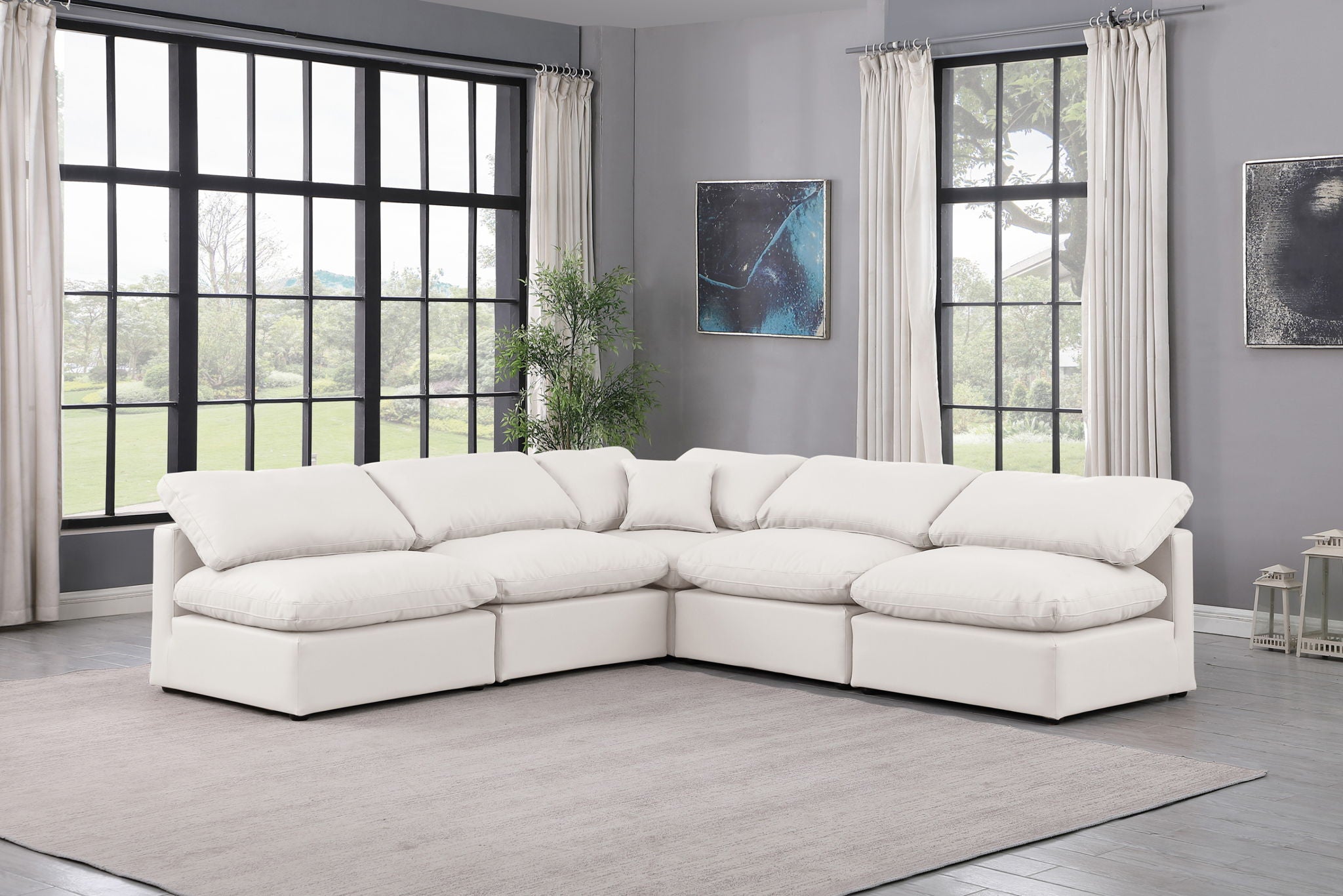 Indulge - Faux Leather 5 Piece Modular Corner Armless Sectional - Urban Living Furniture (Los Angeles, CA)