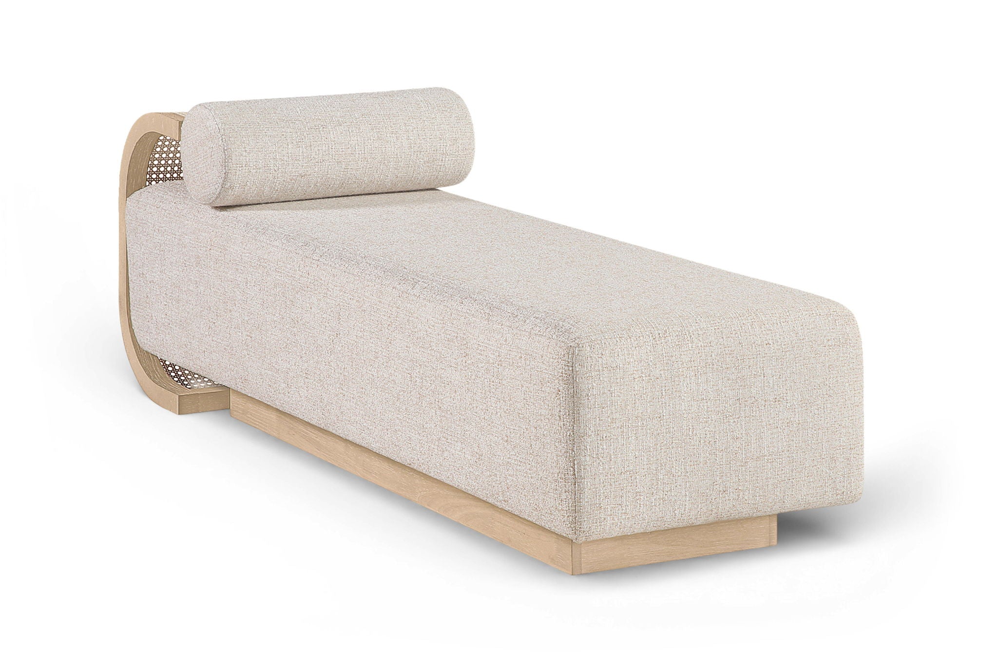 Zephyr - Linen Textured Fabric Upholstered Chaise - Painted Natural Base - Urban Living Furniture (Los Angeles, CA)