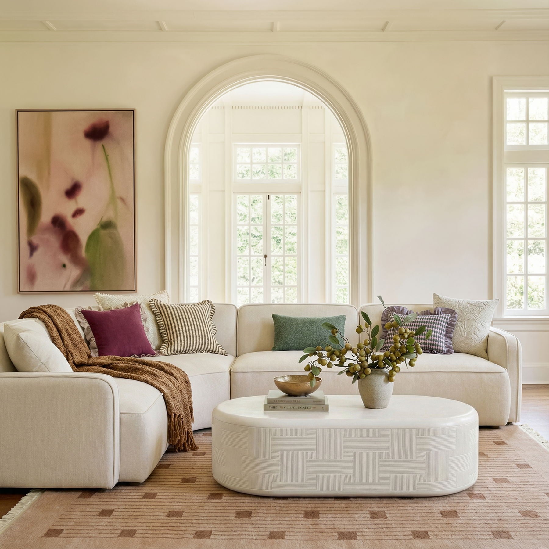 Suraya - Concrete Rounded Coffee Table - Urban Living Furniture (Los Angeles, CA)