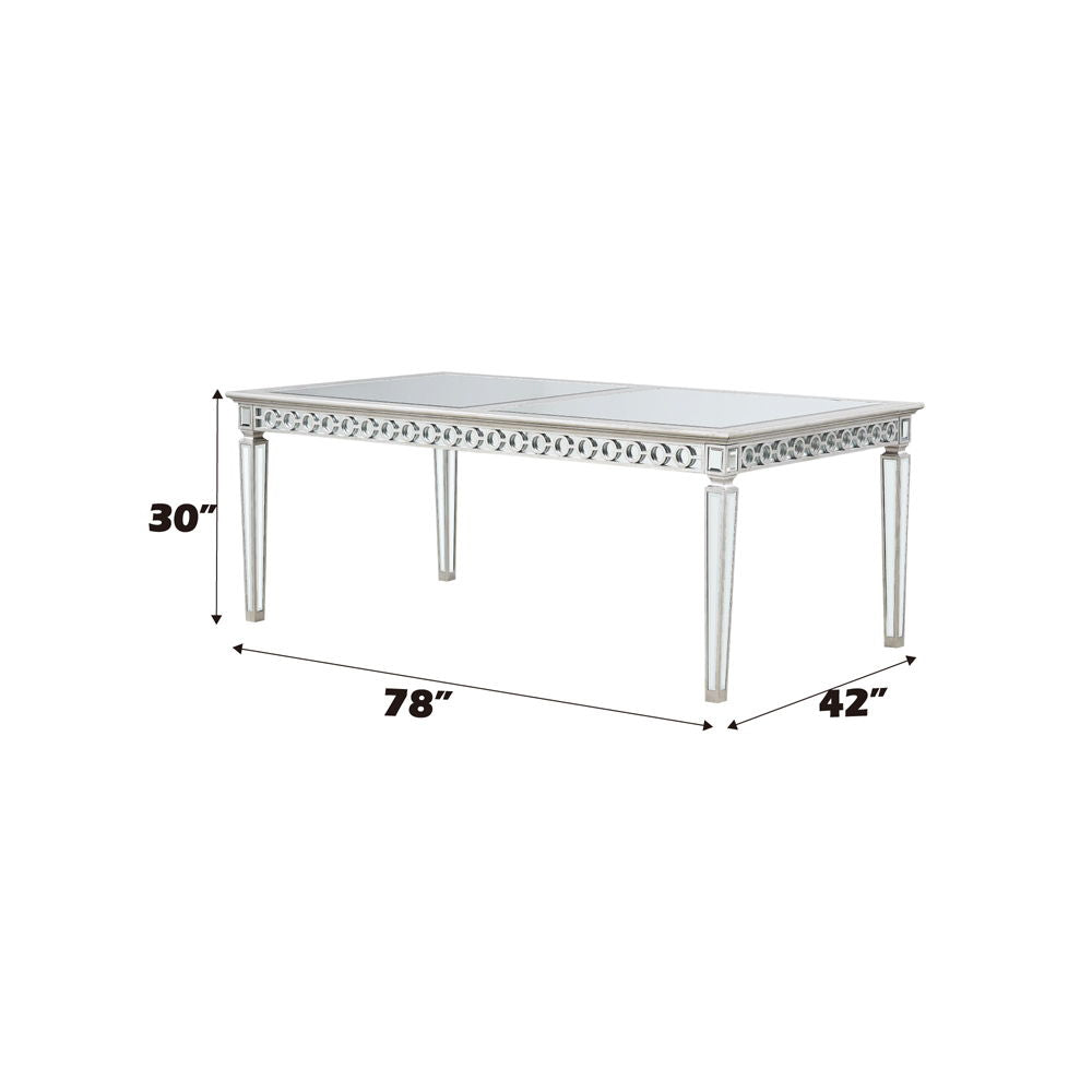 Varian - 78" Dining Table - Mirrored & Antique Platinum - Urban Living Furniture (Los Angeles, CA)