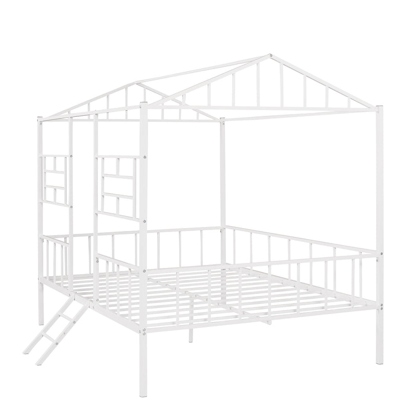 House Bed Frame With Slatted Support, No Box Spring Needed