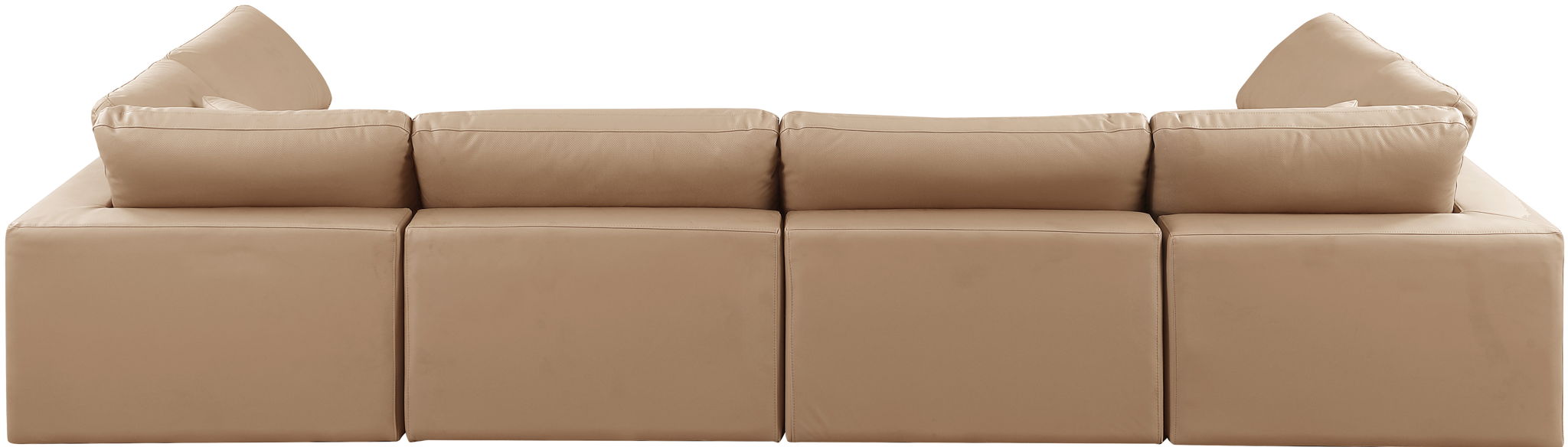 Comfy - 6 Piece Faux Leather Modular Armless Sectional - Tan - Urban Living Furniture (Los Angeles, CA)