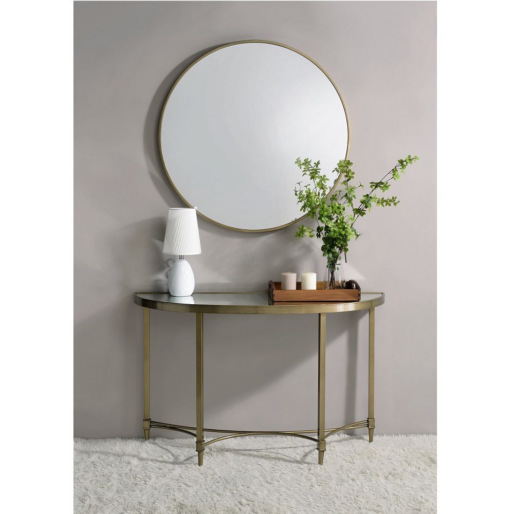 Aditya - Console Table With Mirror - Antique Brass - Urban Living Furniture (Los Angeles, CA)