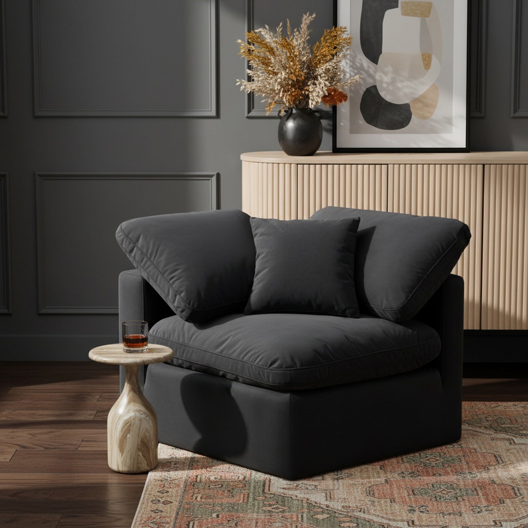 Indulge - Velvet Corner Chair - Urban Living Furniture (Los Angeles, CA)