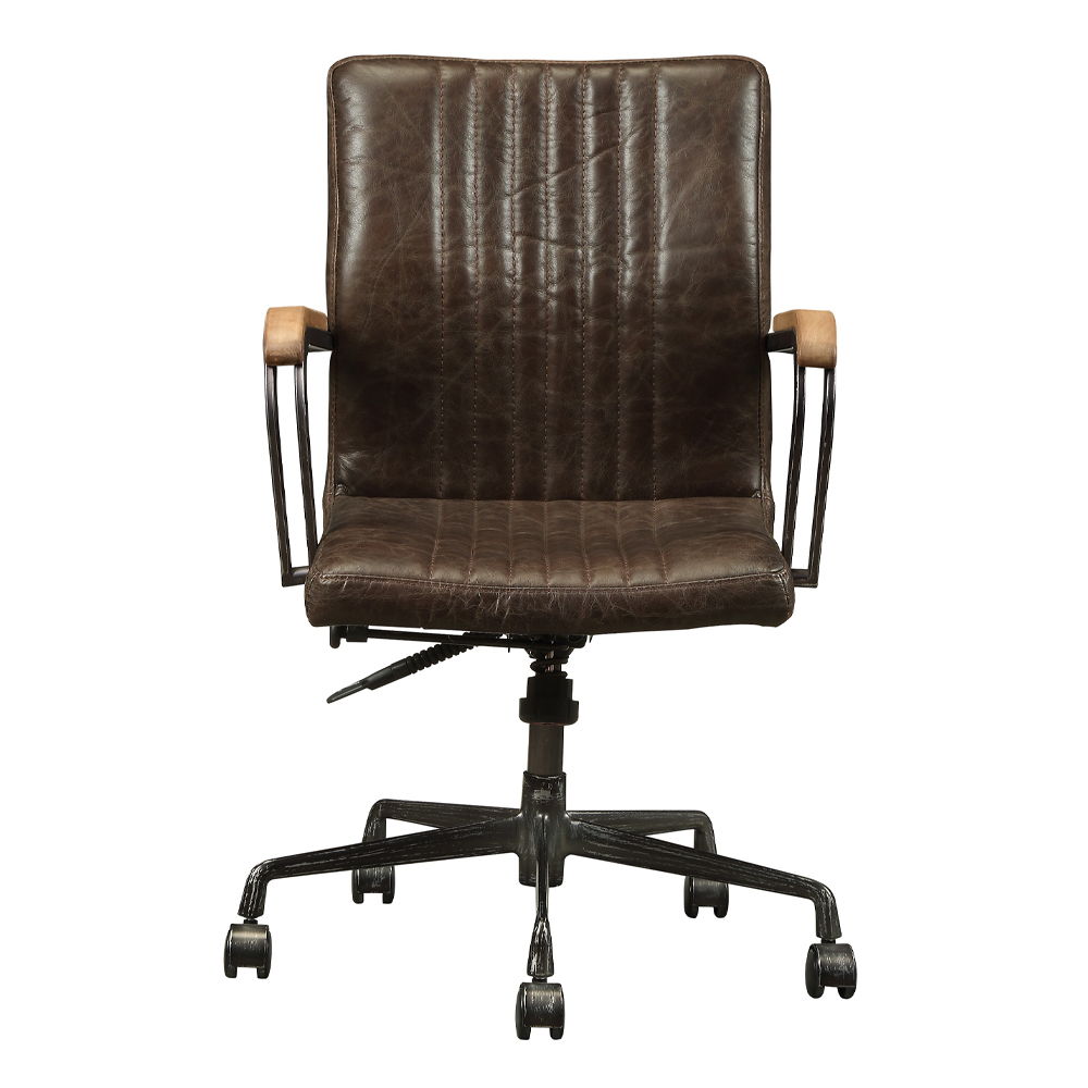 Joslin - Office Chair - Distress Chocolate Top Grain Leather - Urban Living Furniture (Los Angeles, CA)