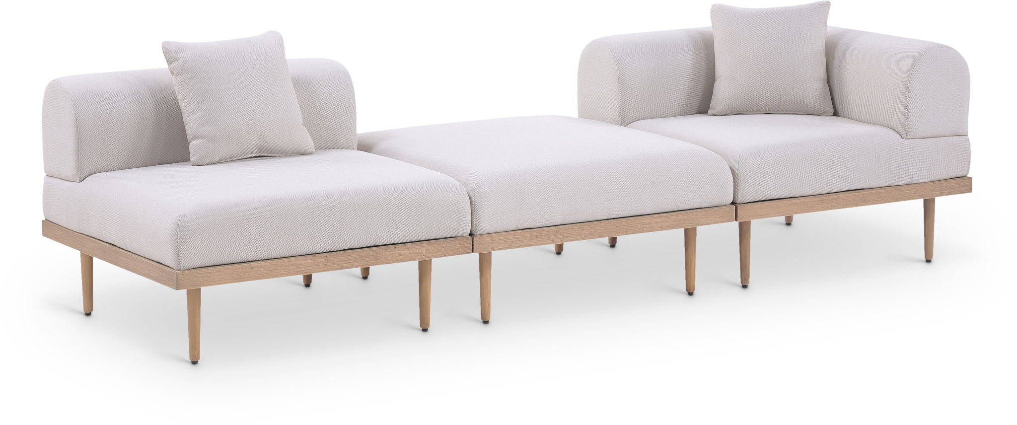 Laguna - 3 Piece Upholstered Outdoor Patio Modular Sofa With Backless Seat And 1 Arm - Urban Living Furniture (Los Angeles, CA)