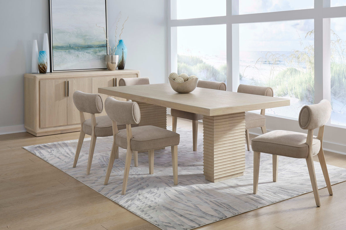 Magnolia - Double Pedestal Wooden Dining Table - Daffodil