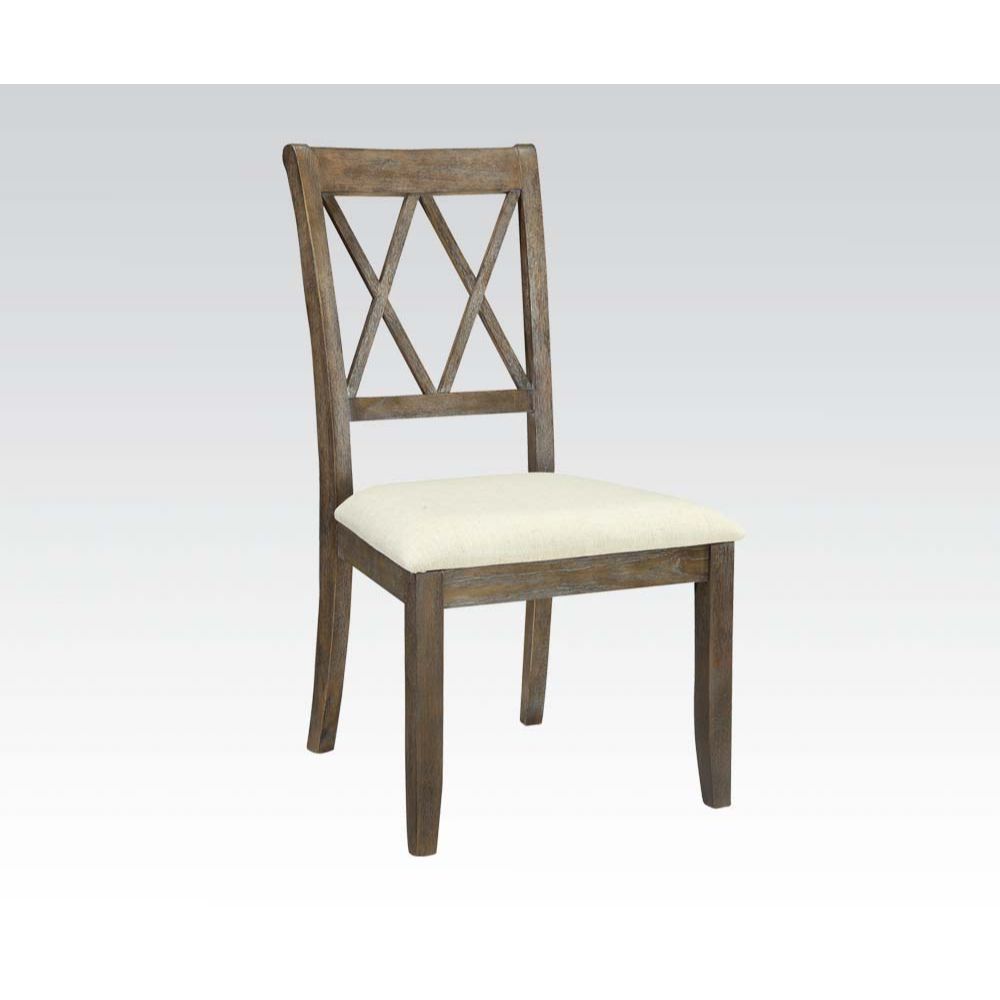 Claudia - Side Chair (Set of 2) - Beige Linen & Salvage Brown - Urban Living Furniture (Los Angeles, CA)