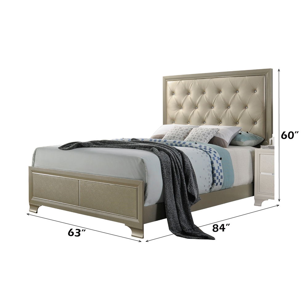 Carine - Queen Bed - Synthetic Leather & Champagne - Urban Living Furniture (Los Angeles, CA)